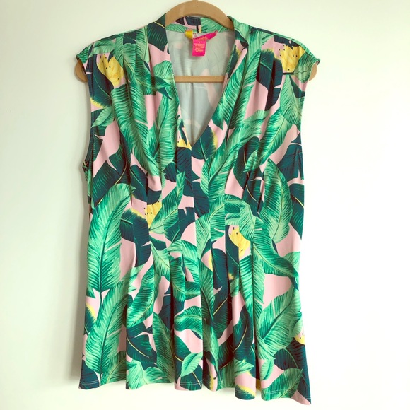 Catherine Malandrino palm print blouse - Picture 1 of 3